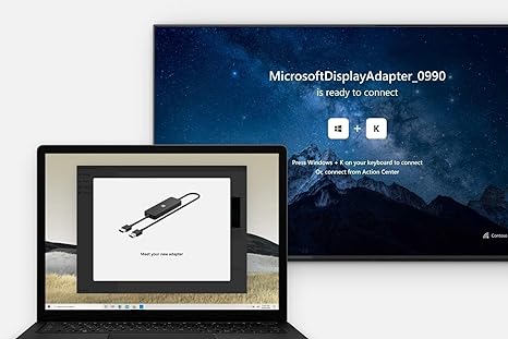 Microsoft 4k Wireless Display Adapter Compatible with 4K TVs UTH-00001 - Black - Like New