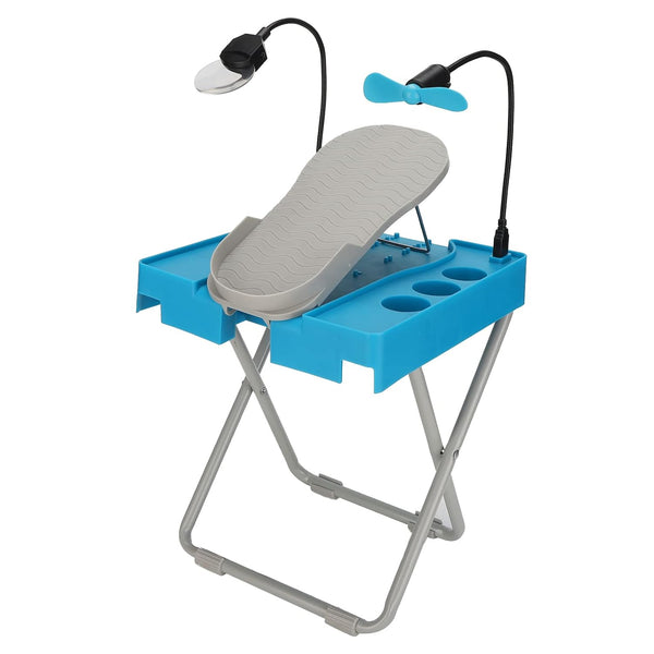 Salon Step The Beauty Footrest for Easy At-Home Pedicures Treat Your Feet - Blue - Like New