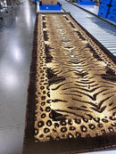 CARPET KING TIGER & LEOPARD ZEBRA ANIMAL SKIN PRINT 130 32 INCH X10 FEET - BROWN - Like New