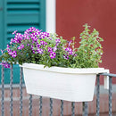 APOLLO EXPORTS INTERNATIONAL AP-30312 23.5" RAILING PLANTER, RATAN LOOK - WHITE - Like New