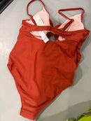 CUPSHE ONE-PIECE SWIMWEAR, SIZE LARGE - RED/ORANGE - Brand New