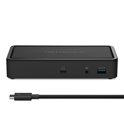 BELKIN THUNDERBOLT 3 DOCK PLUS THUNDERBOLT 3 CABLE - USB-C HUB - 8-IN-1 - BLACK - Like New