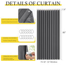 NICETOWN BLACKOUT CURTAINS 80 IN LONG THERMAL INSULATED SLIDING DOOR - GRAY - Like New