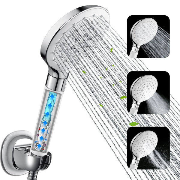Watersong 3-spray Shower Head, 78" Hose, WS-AU054103 - White - Like New