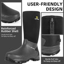 DRYCODE MENS RUBBER BOOTS, 5.5MM NEOPRENE WATERPROOF - 7 - BLACK/WHITE/YELLOW - Like New