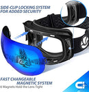 VANRORA SNOWBOARD FRAMELESS INTERCHANGEABLE LENS ANTI FOG 100% UV - BLACK/RED - Like New