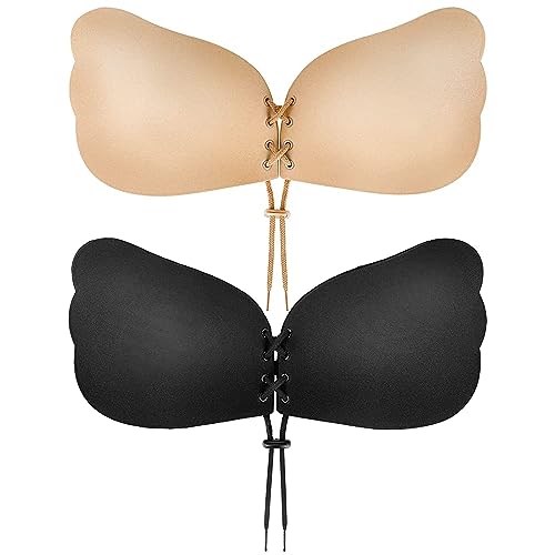 Cmojsk Sticky Bra, Backless Strapless Bra Push Up, Adhesive Invisible Lift Up - Brand New
