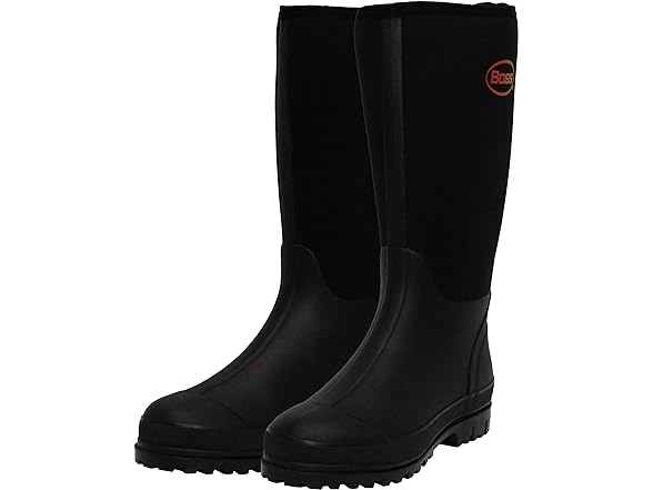 BOSS NEOPRENE BOOT WATERPROOF WORK RUBBER SOLE STEEL SHANK SIZE: MEN 8 - BLACK - Like New