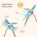 SWEETY FOX BABY HIGH CHAIR ADJUSTABLE TO 7 DIFFERENT HEIGHTS - BLUE - Like New