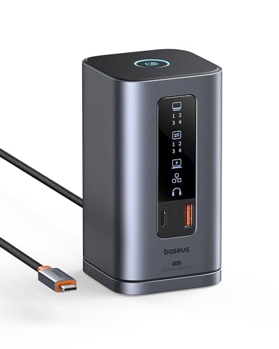 BASEUS DOCKING STATION, 11 IN 1, TRIPLE DISPLAY, 4K, USB PD - SPACE GRAY - Like New