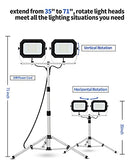 UFOND 20000 Lumen Work Lights Stand 200W Dual Head LED Waterproof Lamp - Like New