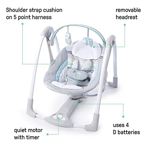 Ingenuity Compact Lightweight Portable Baby Swing, 0-9 Months - Abernathy - Like New