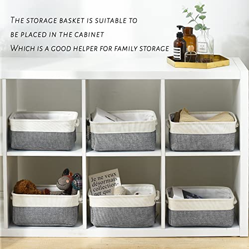 TcaFmac Small Storage Baskets for Shelf 6 Pack Canvas Storage Basket - Like New