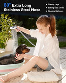 FASDUNT SHOWER HEAD HANDHELD HIGH PRESSURE SHOWERHEAD LONG HOSE PREMIUM CHROME - Like New