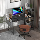 Finnhomy 47" Computer Desk with Power Outlets Storage Shelves B0BKKYMGH1 - Black - Brand New