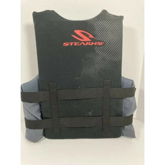 STEARNS LIFE VEST COAST GUARD APPROVED - SIZE: MEN S/M - BLACK/NEON ORANGE - Brand New