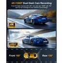 ODREY CAR DASH CAM FRONT REAR DASHCAM 4K FRONT 1080P REAR CAMERA - GRAY/BLACK - Like New