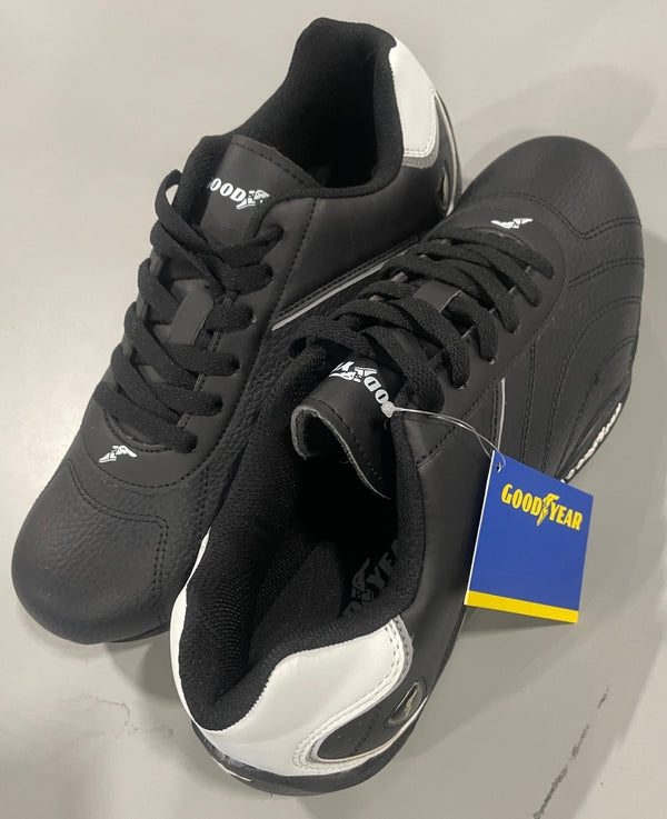 GOODYEAR MENS ORI RACER SNEAKER – LOW-TOP SNEAKERS - SIZE: MEN 9.5 - BLACK/WHITE - Brand New