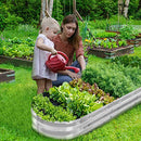 GADI 67" Galvanized Raised Garden Bed Vegetable Planner Box - SILVER - Like New