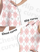 FKEEP WOMEN TENNIS GOLF DRESSES SHORTS V-NECK ACTIVEWEAR PINK CHECKERBOARD S - Brand New
