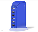ADURO POWERUP SMART 40W 6-PORT USB RAPID CHARGER - BLUE - Like New