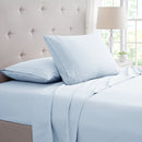 BAMBOO 4 PIECE LUXURY 3 LINE EMBROIDERED SHEET SET QUEEN SIZE - BABY BLUE - Brand New