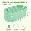 Land Guard 4×2×1.5ft Galvanized Raised Garden Bed Kit, Oval - Lime Green - Like New