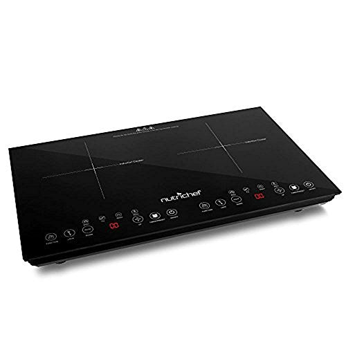 NUTRICHEF DOUBLE INDUCTION COOKTOP 120V DIGITAL CERAMIC, DUAL BURNER, PKSTIND48 - Like New