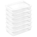 Sterilite 6 Pack Storage Box, 41 Quart Stackable Tote, Clear Plastic Container - Brand New