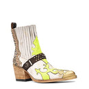 Mezcalero| White Leather Ankle Vintage Finish Dudi Green Size 6 - Like New