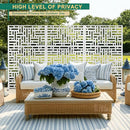 TUYOHW 72" H×47" W METAL PRIVACY SCREEN OUTDOOR 3 PANELS A-GE04002 - WHITE - Like New