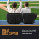 Home-Complete Wide Reclining Stadium Seat Cushion with Back Support - Black - Brand New