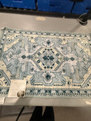 KATHY IRELAND HOME FLANNEL PLUSH AREA RUG 20"X32" - BLUE/WHITE/BEIGE - Brand New