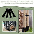 TFMUZERT Firewood Rack Outdoor Heavy Steel Storage B09WTG774T - Black - Like New