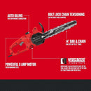 CRAFTSMAN 8 AMP 14 INCH CORDED CHAINSAW - RED - Like New