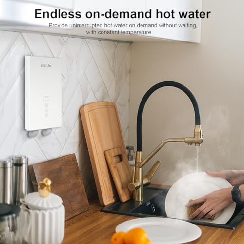 BiseLong Electric Instant Heat Tankless Water Heater, 7KW, 240V, White - Like New
