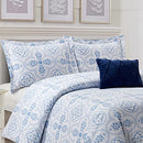 Style Quarters Queen Comforter Set 3 Pieces Geometric Boho Bedding Sets -Blue - Brand New