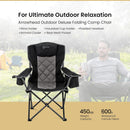 ARROWHEAD OUTDOOR PORTABLE FOLDING CAMPING CHAIR HEAVY-DUTY - BLACK Like New