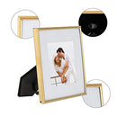 BOWENTURBO SQUARE METAL PICTURE FRAME FOR WALL TABLE TOP THIN EDGE (6X6) - GOLD - Brand New