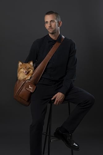 NOAH & PAW DOG SLING CARRIER FOR SMALL DOGS 5-18LB DOG CARRIER - BROWN - Like New