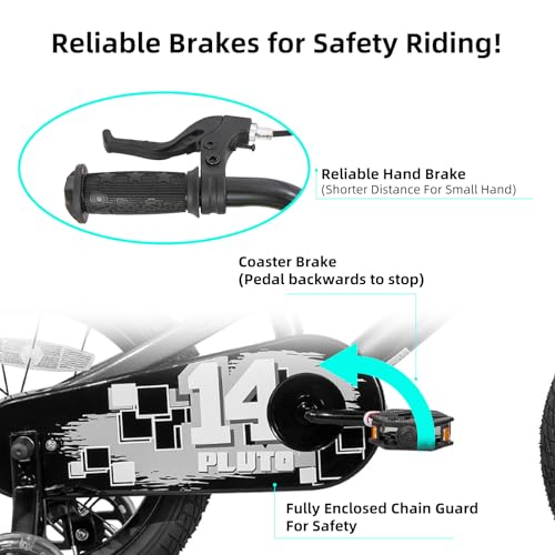 JOYSTAR PLUTO KIDS BIKE WITH TRAINING WHEELS FOR 16 INCH BIKE - GRAY - Like New