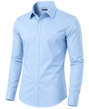 JAMES TAILORMEN' SLIM FIT LONG SLEEVE STRETCH DRESS SHIRT SIZE: 2XL - LIGHT BLUE - Brand New
