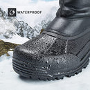 mysoft Men's Winter Snow Boots Mid Calf Waterproof Insulated Warm Boot, Black - Brand New