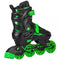 ROLLER DERBY GREEN WIRE KIDS' QUAD COMBO SKATES - YOUTH 3-6 - BLACK/GREEN - Like New