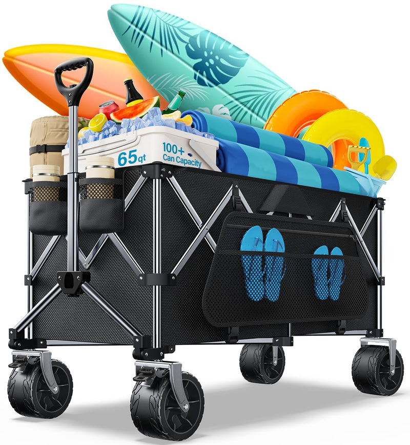 EVERYFUN PRO COLLAPSIBLE WAGON FOLDABLE UTILITY WAGON CART - BLACK - Like New