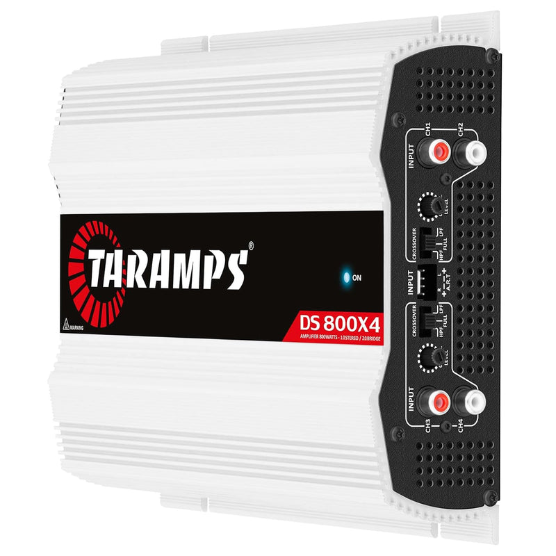 TARAMPS DS-800X4 1OHM 800 WATTS RMS 4-CHANNEL 200X4 RMS, CLASS D, WHITE - Like New