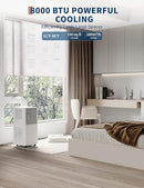 GarveeTech 8000 BTU Drainage-free Portable Air Conditioner 130-175 Sq.Ft - White - Like New