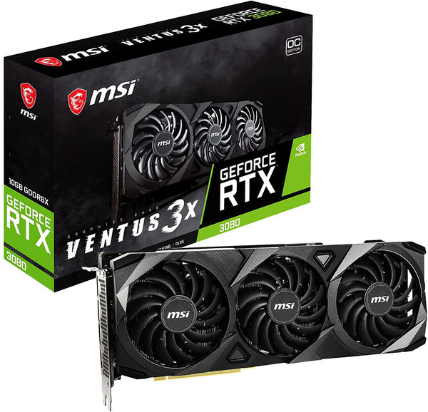MSI Gaming GeForce RTX 3080 10GB Graphic Card RTX-3080-VENTUS-3X-10G-OC-LHR Like New
