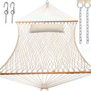 Y-STOP 13FT Double Hammock with Pillow, Rope Chains & Hooks - - Scratch & Dent