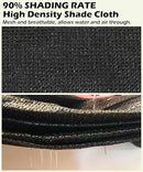 90% Black Shade Cloth 10ft x 16ft Heavy Duty Mesh Tarp with Grommets - Brand New